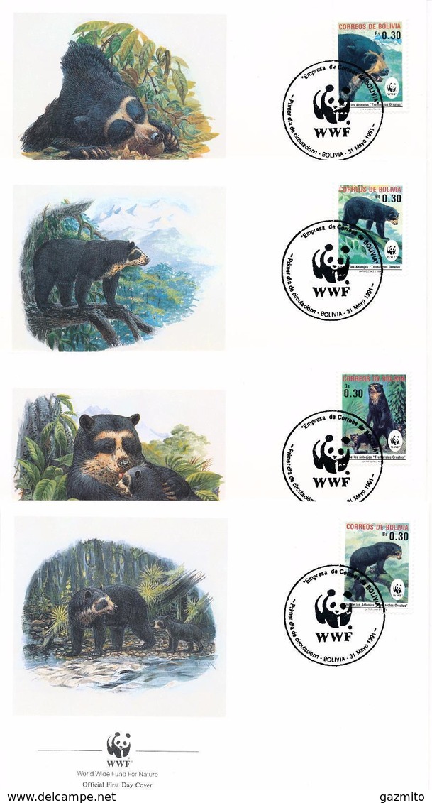 Bolivia 1984, WWF, Bears, 4FDC - Bolivia