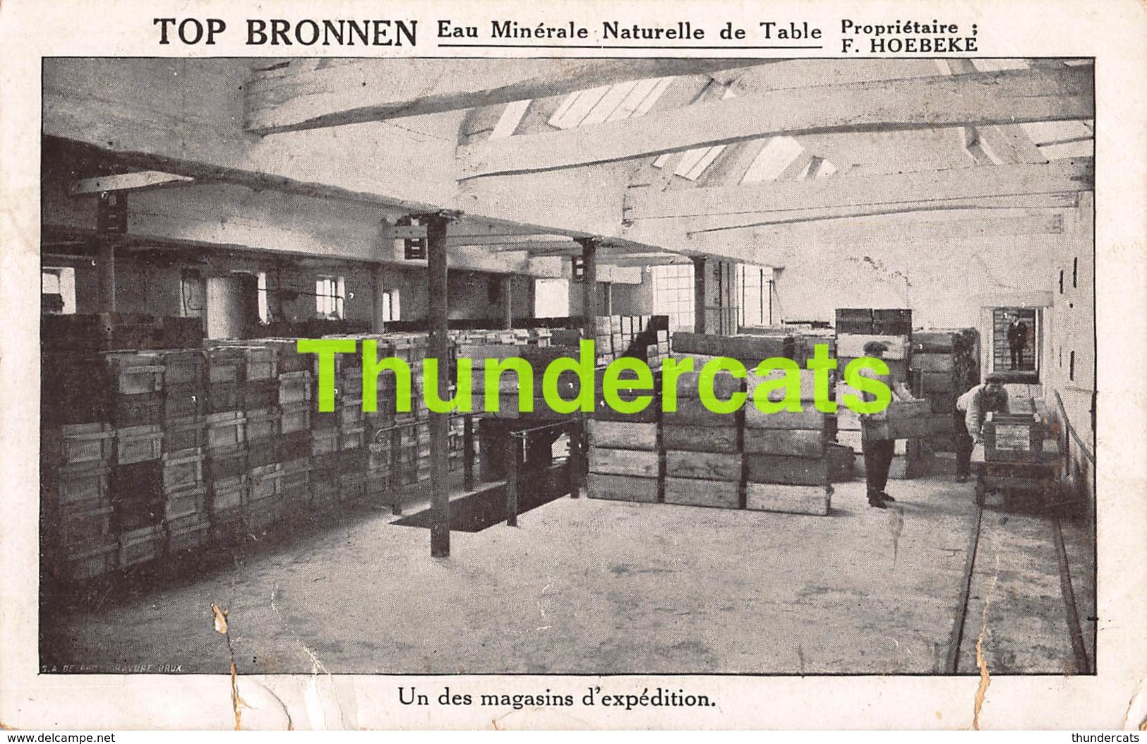 CPA NEDERBRAKEL TOP BRONNEN UN DES MAGASINS D'EXPEDITION ( SCHEUREN !! DECHIRURES !! ) - Brakel