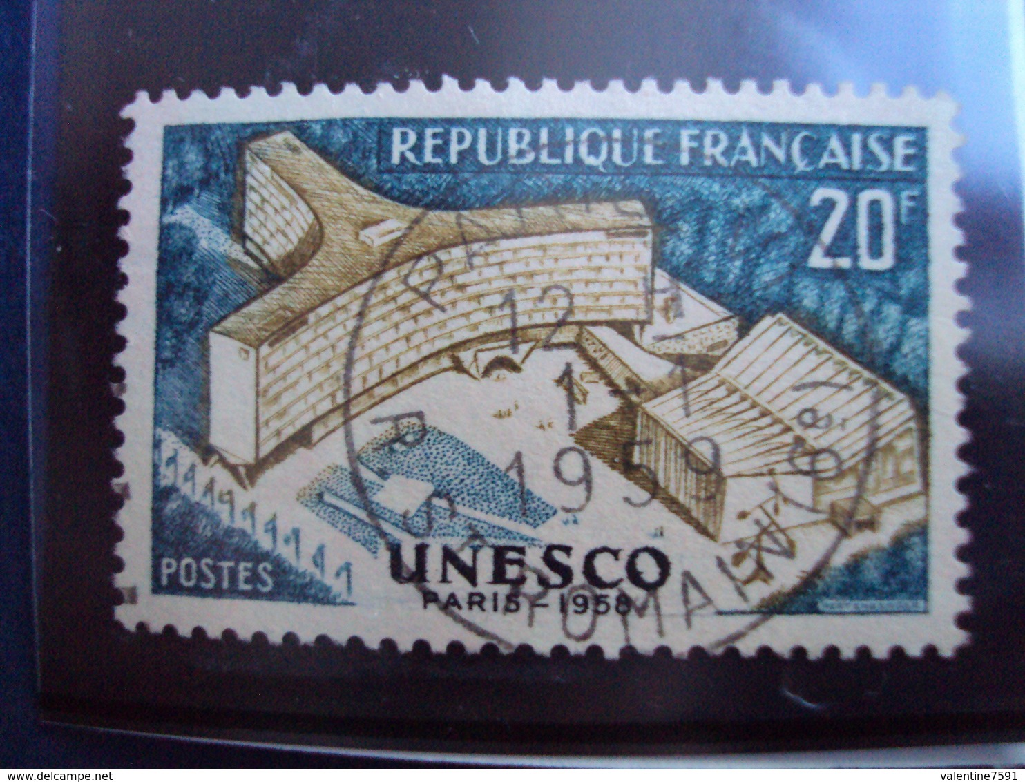 1950-59  Timbre Oblitéré N°  1177   " Unesco     "     0.15 - Oblitérés