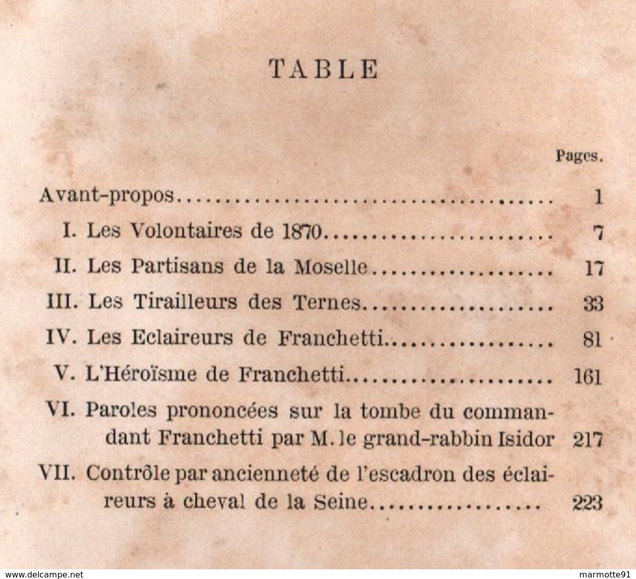 LES VOLONTAIRES DE 1870  ECLAIREURS DE FRANCHETTI - Français