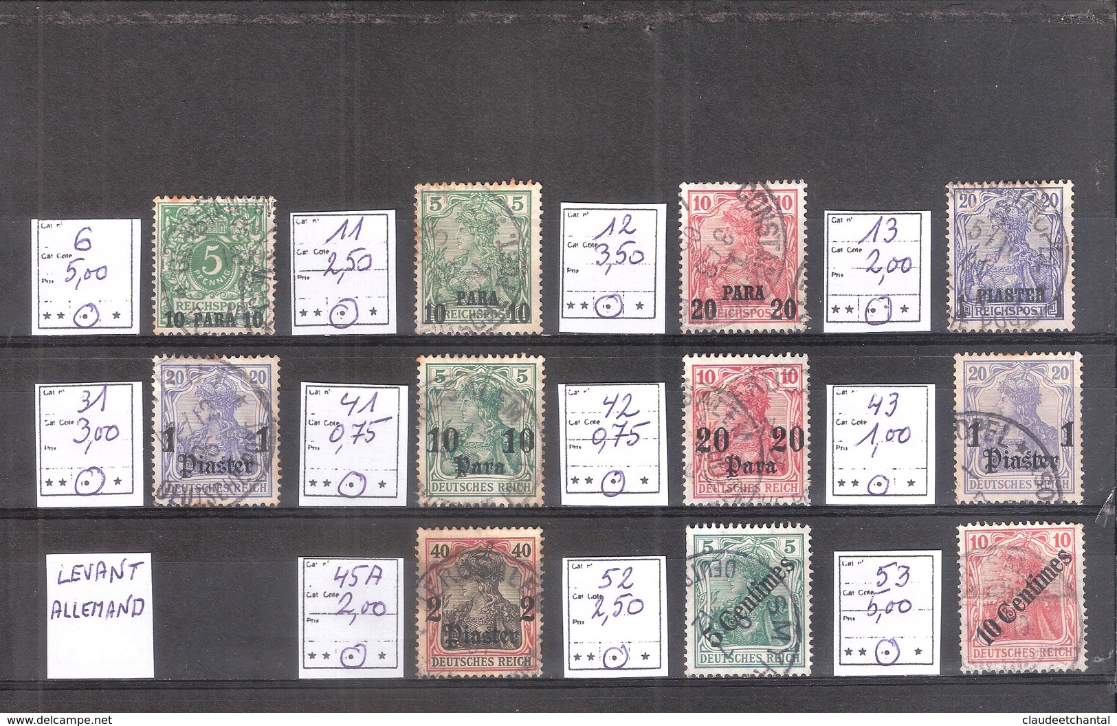 Allemagne Reich : Occupation Au Levant 11 Timbres Cote Yvert & Tellier 2006: 28,00 €. - Occupation 1914-18