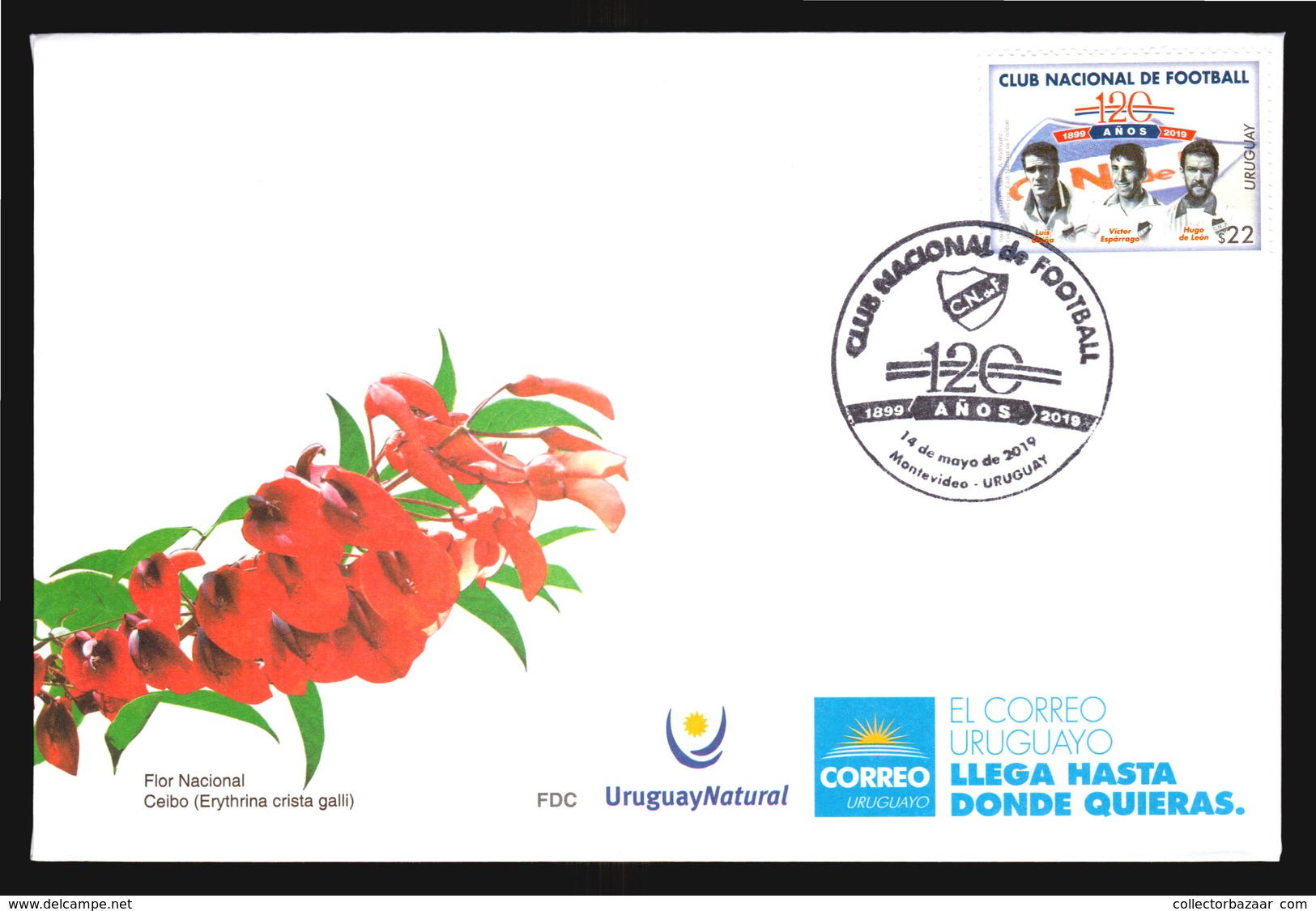 Uruguay Football Soccer CNF Nacional De Montevideo Vs Panathinaikos Ubiña Esparrago De Leon FIFA WORLD CUP FDC COVER - Club Mitici