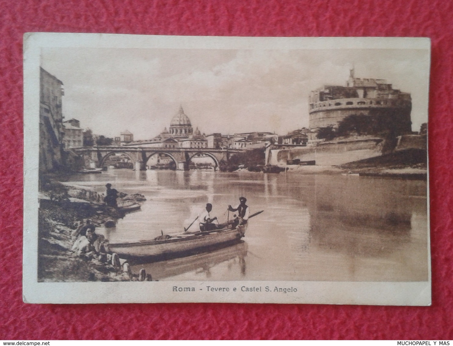 POSTAL POST CARD CARTE POSTALE ITALIA ITALY ROMA ROME TEVERE RIO RIVER E Y CASTEL S. ANGELO CASTILLO DESTINO MATADEPERA - Otros & Sin Clasificación