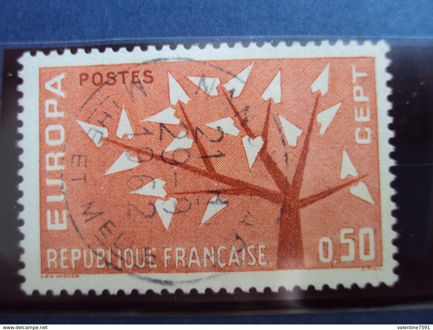 1960-69   Timbre Oblitéré N° 1359    " EUROPA ORANGE 0.50 F     "     0.50 - Oblitérés