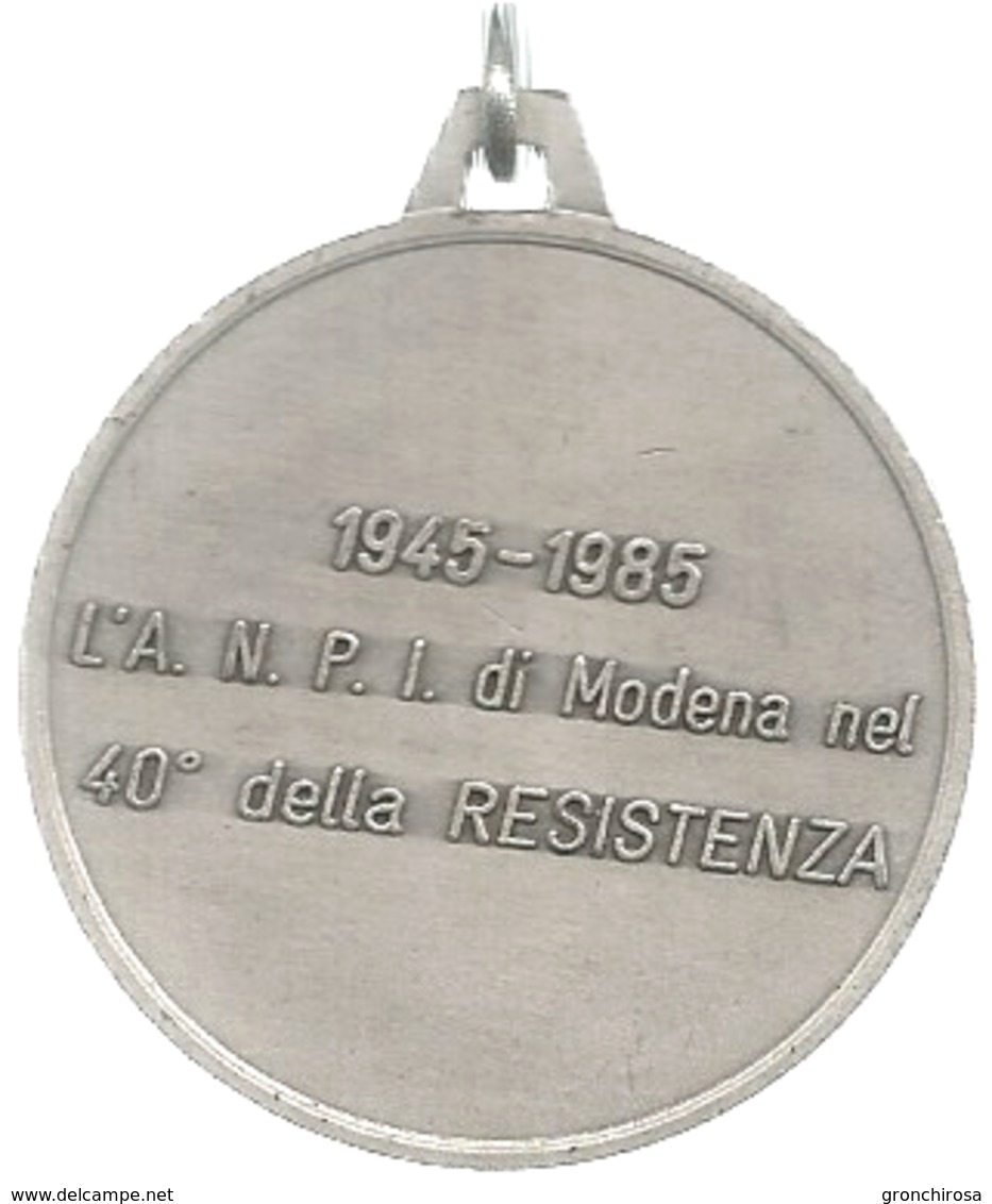 Modena, 1985, ANPI, Quarantesimo Della Resistenza, Autore N. Beghelli, Mist. Dorata Gr. 20, Cm. 3,9. - Altri & Non Classificati