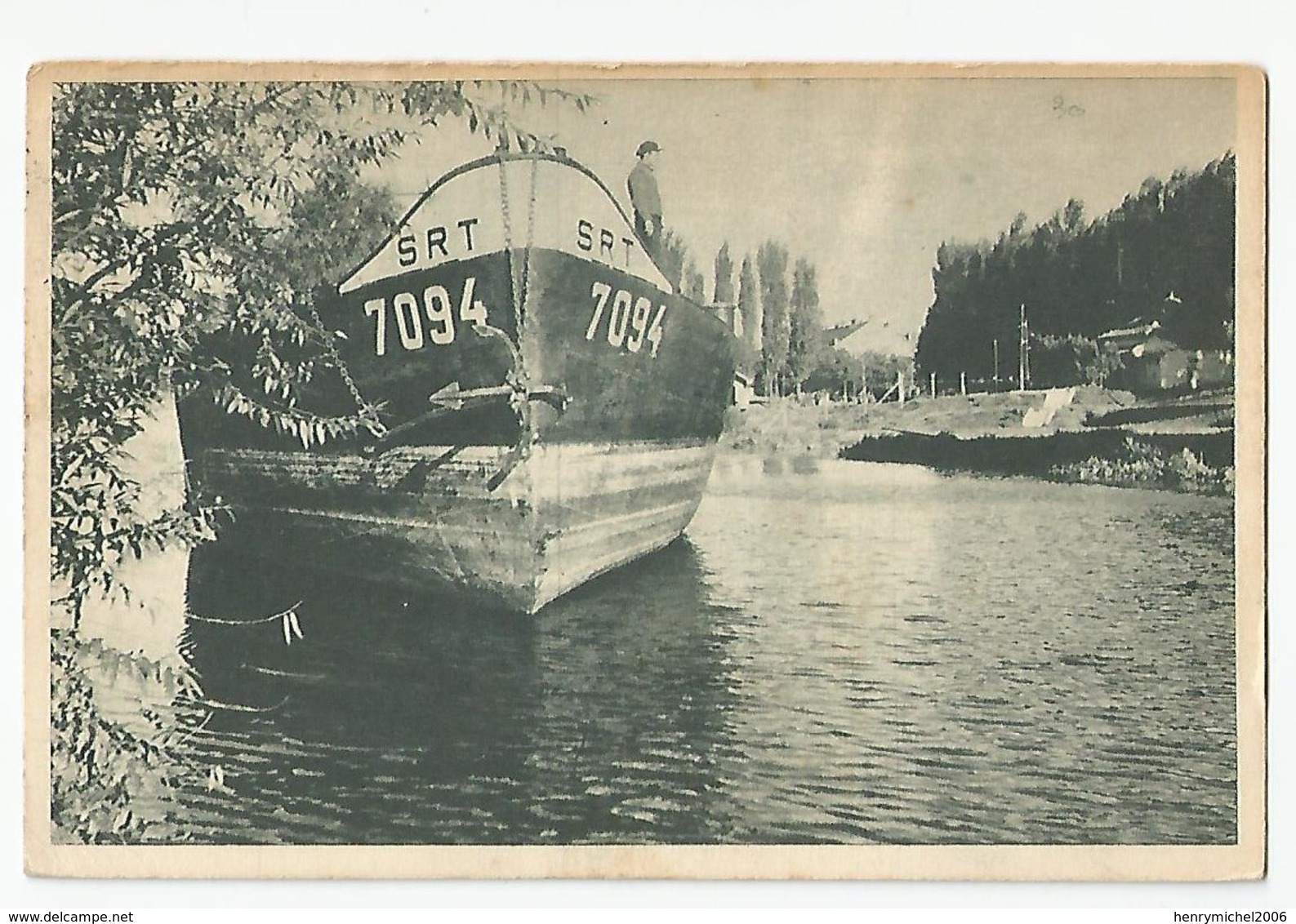 Cpa Bateau Péniche Srt 7094 Roumanie Timichora Sur La Rivière Bega - Hausboote