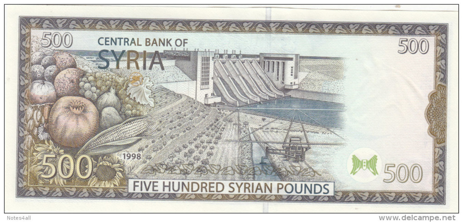 SYRIA 500 LIRA POUNDS 1998 P-110 UNC */* - Syrië