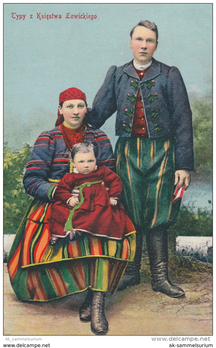 Trachten / Costumes:  Typy Z Ksiestwa Lowickiego (D-A188) - Costumi