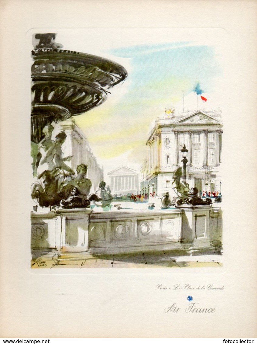 Menu Air France Ligne Paris Mexico Du 11 Septembre 1955 - Menus