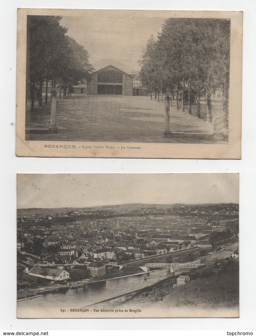 CPA Besançon Les Quais Vue Générale Prise De Bregille Lycée Victor Hugo Gymnase Temple Protestant Cour D'assises (5 Cart - Besancon