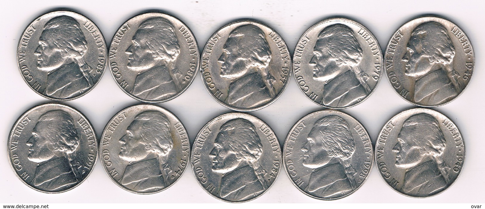 LOT 5 CENTS USA /4261/ - 1938-…: Jefferson