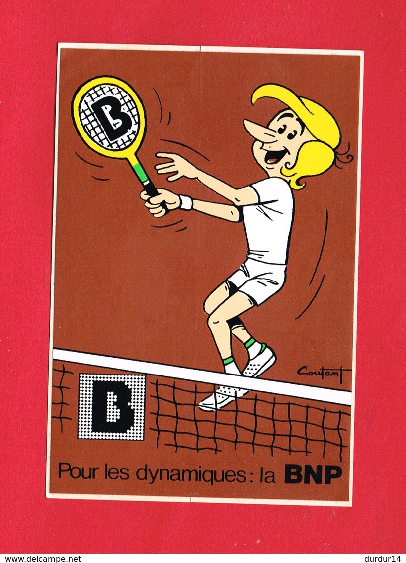 1 Autocollant Pour Les Dynamiques LA BNP Tennis Signé Coutant - Pegatinas