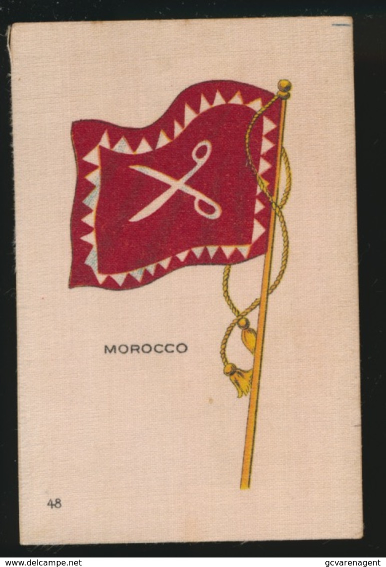 FLAGS OF ALL NATIONS  SOIE SUR PAPIER    8.5 X 5.5 CM    ===  MOROCCO - Other & Unclassified