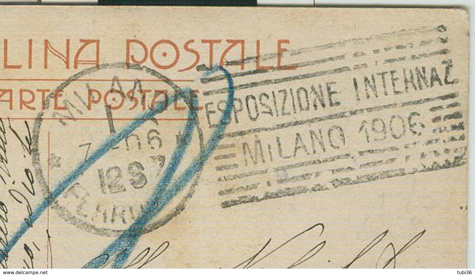 ESPOSIZIONE  MILANO 1906- Automobilismo E Ciclismo Ing.Bianchi Magnani Rondoni - VIAGGIATA E TASSATA,TIMBRO POSTE MILANO - Esposizioni