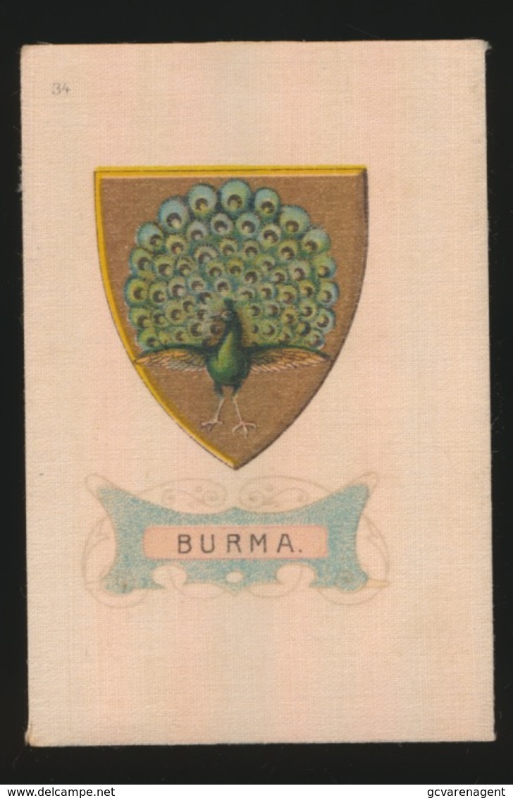 ARMS OF THE BRITISCH EMPIRE -  SOIE SUR PAPIER    8.5 X 5.5 CM    ===   BURMA - Other & Unclassified