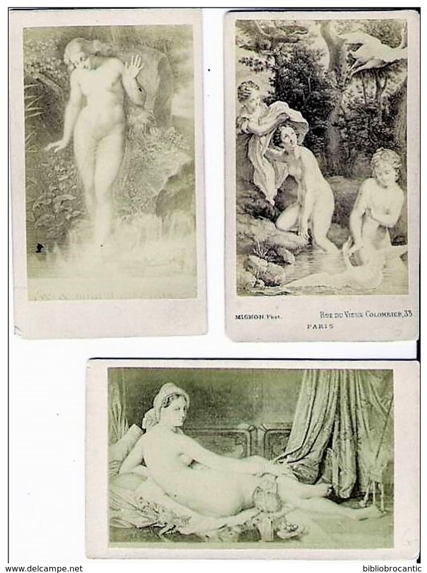 8 PHOTO. ANC. ARTISTIQUES DE NUE FIXEES S/CARTON 19é S.-JUPITER Et LEODA, LE BAIN,ODALISQUE, VIENS DONC ! VENUS PUDIQUE - Anciennes (Av. 1900)