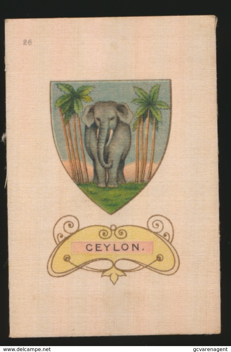 ARMS OF THE BRITISCH EMPIRE -  SOIE SUR PAPIER    8.5 X 5.5 CM    ===   CEYLON - Other & Unclassified