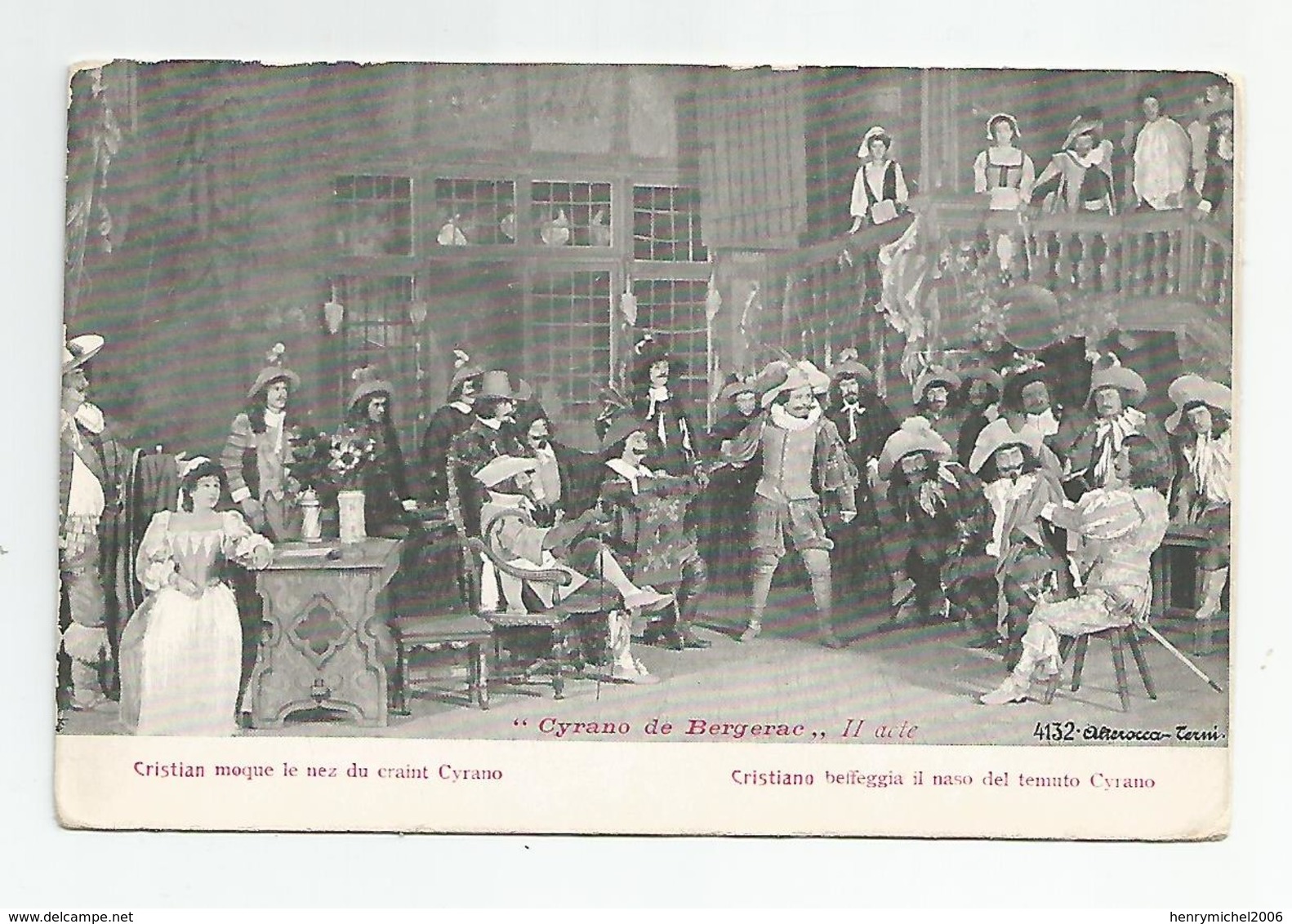 Cpa Théatre Cyrano De Bergerac Acte 2 " Christian Moque Le Nez Du Craint .. - Théâtre