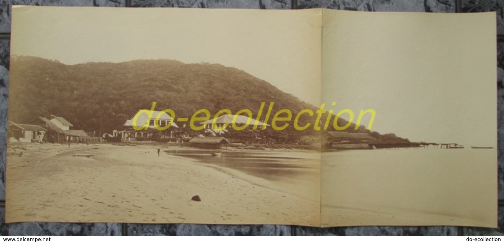 VIETNAM Grande Photographie C. 1880 Panorama Baie Des Cocotiers Cap Saint Jacques VUNG TAU Photo Indochine Cochinchine - Anciennes (Av. 1900)