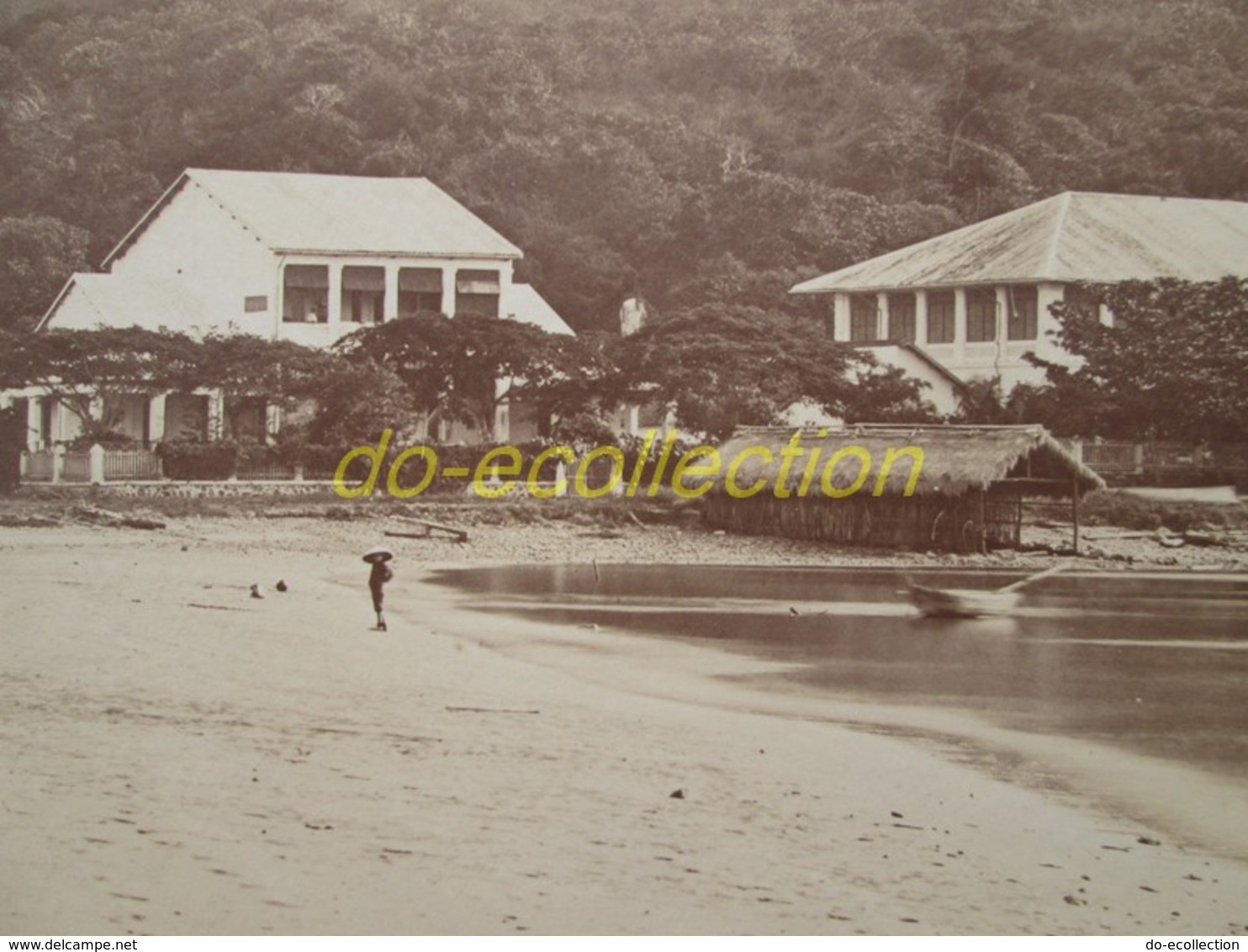 VIETNAM Grande Photographie C. 1880 Panorama Baie Des Cocotiers Cap Saint Jacques VUNG TAU Photo Indochine Cochinchine - Anciennes (Av. 1900)