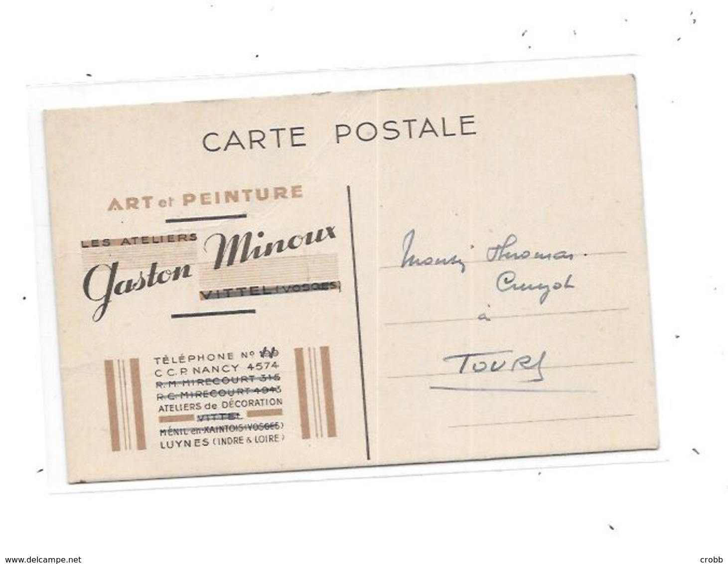 11137 - LYUNES - Carte Publicitaire ART Et PEINTURE, Gaston Minoux - Luynes