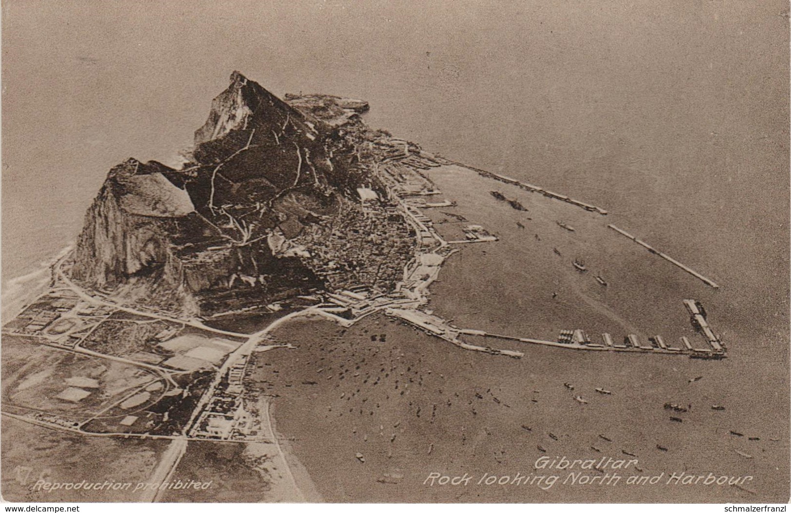 AK Gibraltar Rock Looking North And Harbour Aerial View Image Imagen Aérea Luftbild A La Linea De La Concepcion - Gibraltar