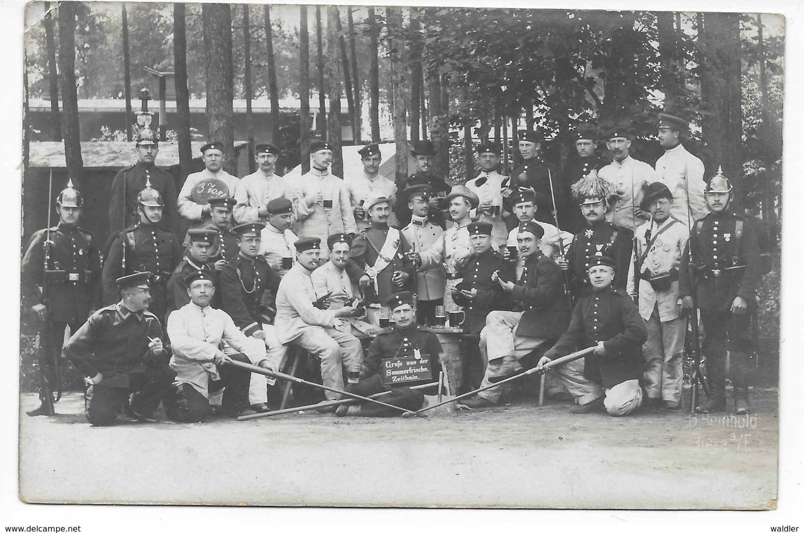 FOTO AK - " GRUSS AUS DER SOMMERFRISCHE ZEITHAIN  "  1908 - Personnages