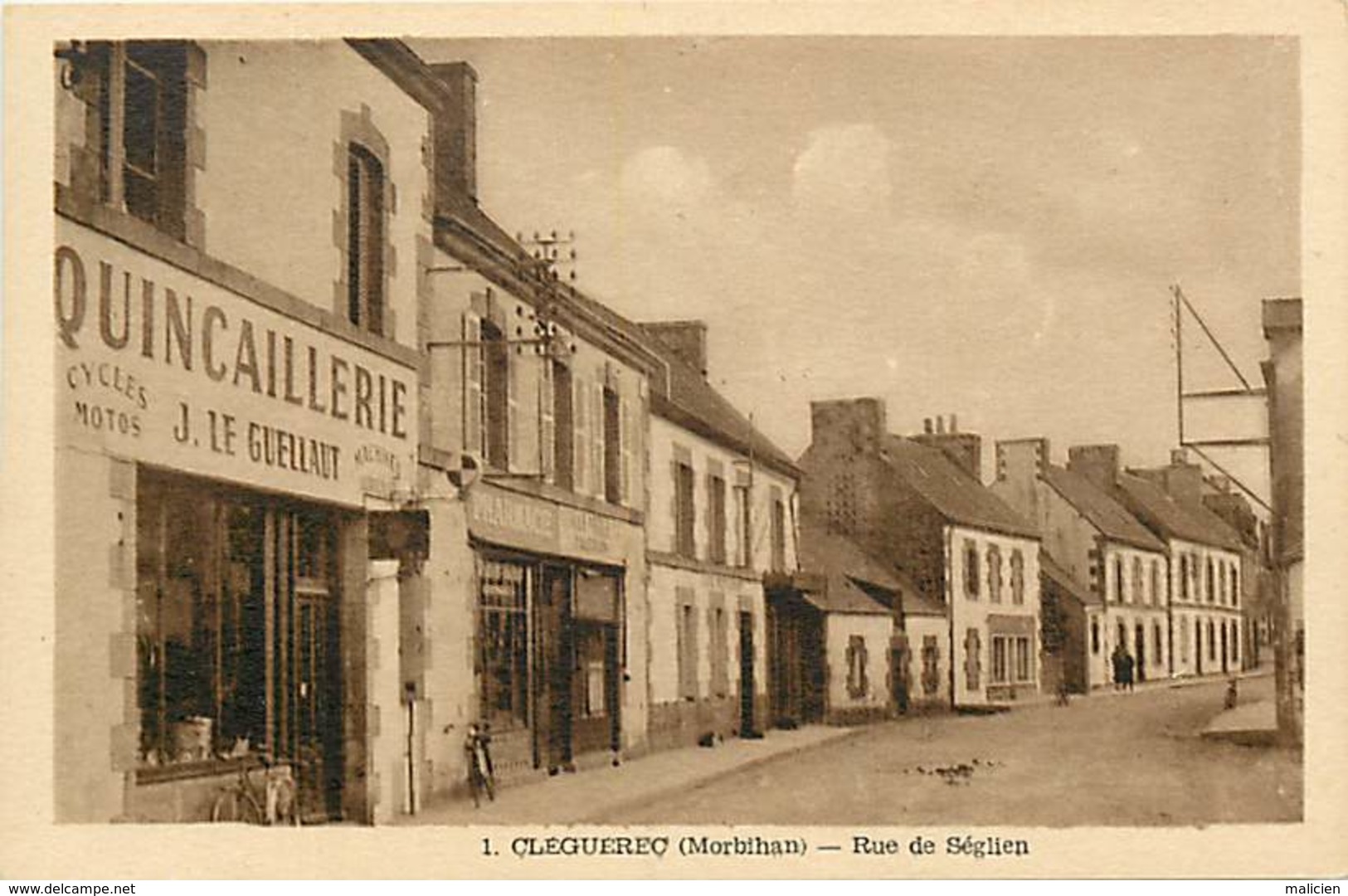 - Morbihan -ref-D701- Cleguerec - Rue De Seglien - Quincaillerie J. Le Guellaut - Quincailleries - Magasin - Magasins - - Cleguerec