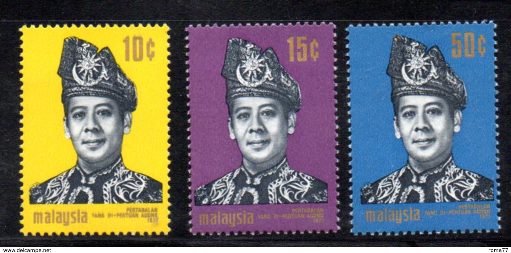 APR1163 - MALAYSIA 1971 , Serie Yvert N. 79/81 ***  MNH - Malaysia (1964-...)