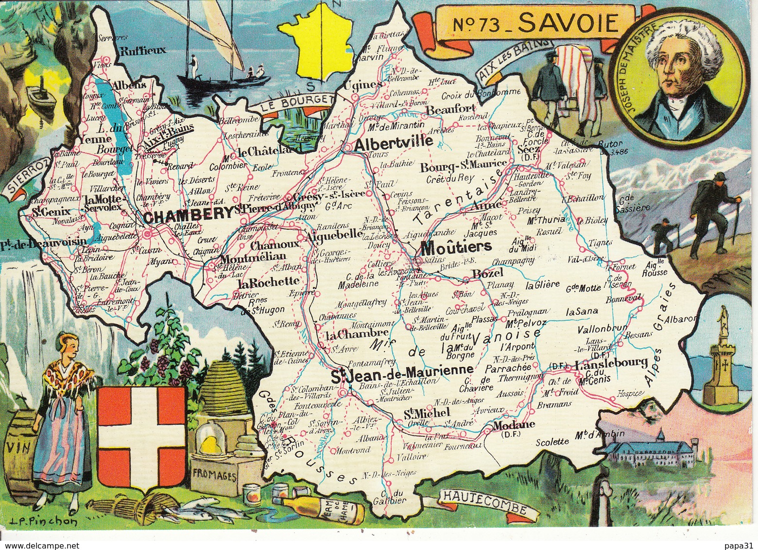 N° 73 - Hte SAVOIE Par J.P. Pinchon - Edition :Blondel La Rougery - Maps