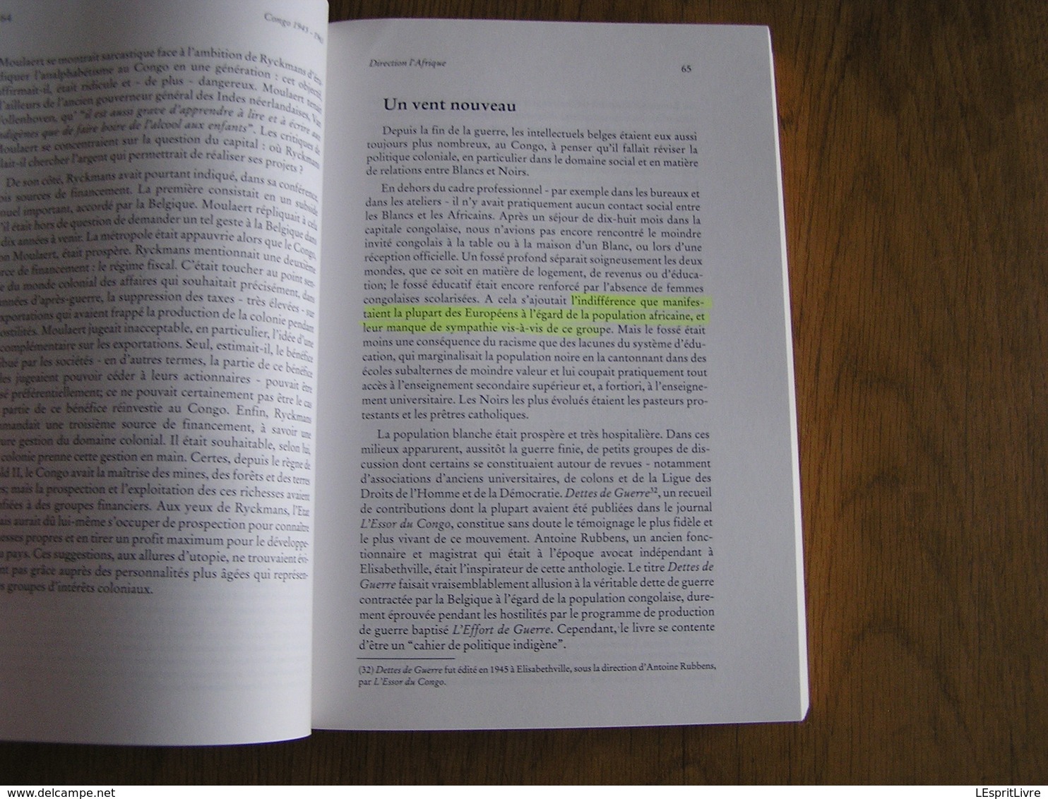 CONGO 1945 1965 La Fin du Colonie Jef Van Bilsen Histoire Politique Vie Economique Indépendance Colonie Afrique