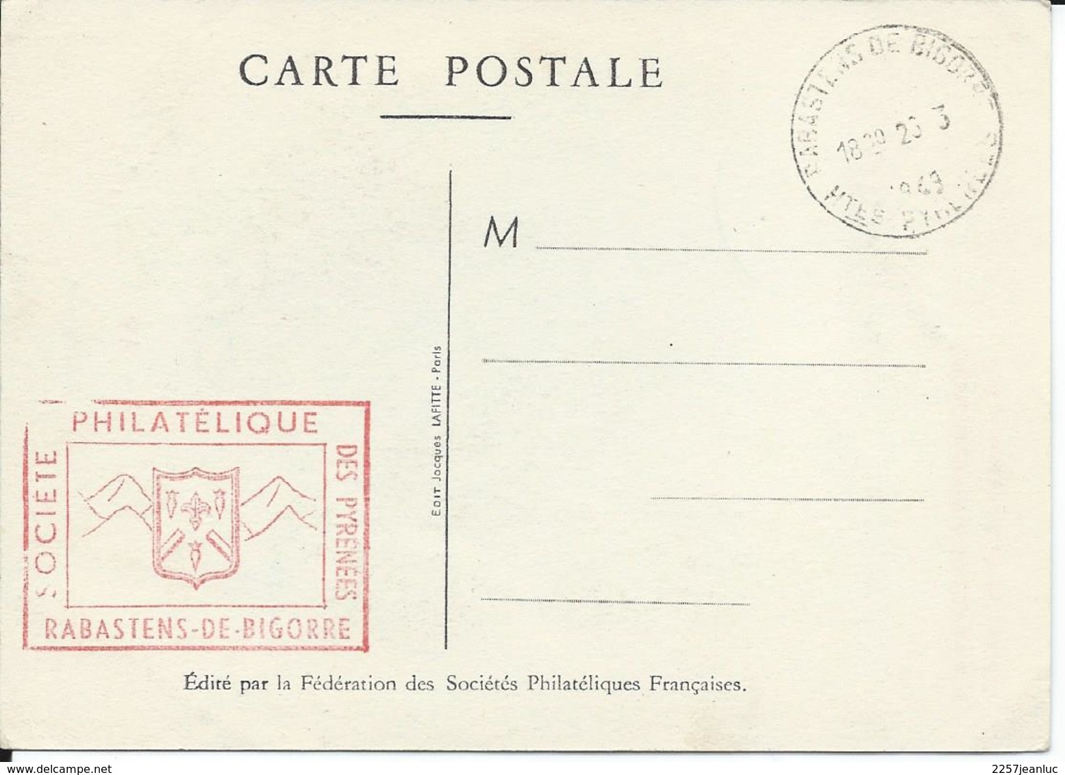 Rare CP Journée Du Timbre 1948- 49 à Rabastens De Bigorre Arrivée De La Malle Postale.. TBE - Diligences