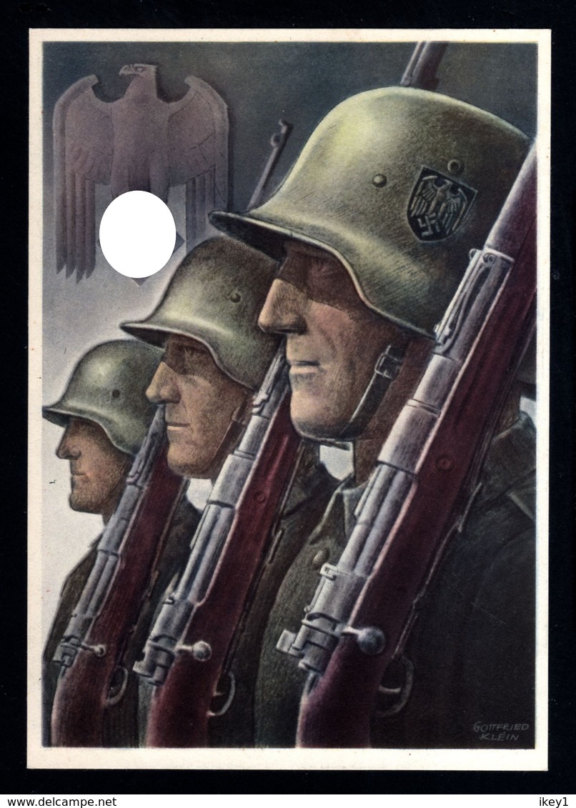 018-GERMAN EMPIRE-MILITARY PROPAGANDA POSTCARD WEHRMACHT Soldiers.WWII.DEUTSCHES REICH.POSTKARTE.carte Postale - Briefe U. Dokumente