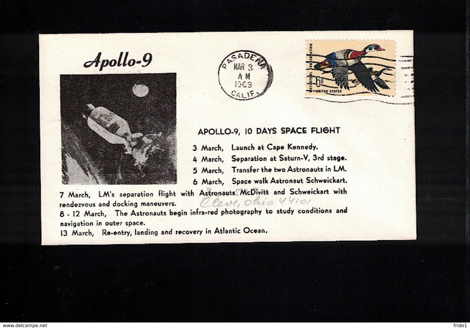 USA 1969 Space / Raumfahrt Apollo 9 Interesting Cover - USA