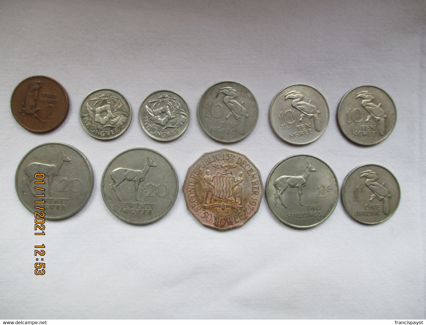 Zambia: 11 Coins Various - Zambia