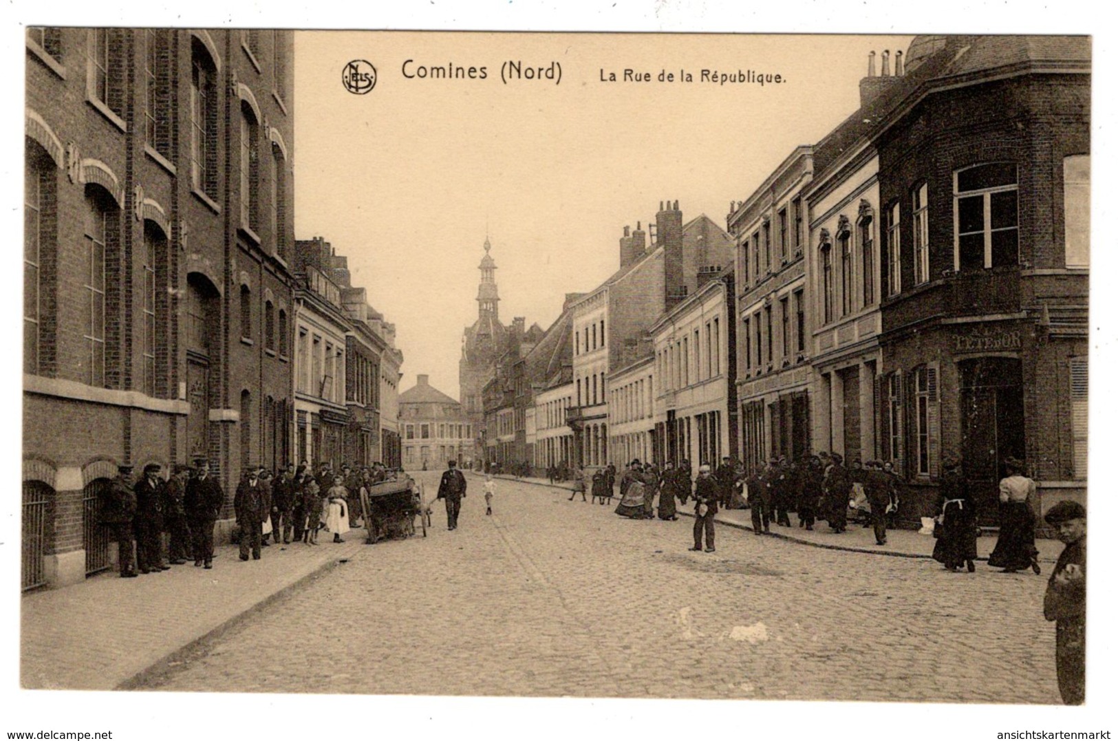 Comines Nord, Rue De La Republique, Alte Postkarte 1917 - Lambersart