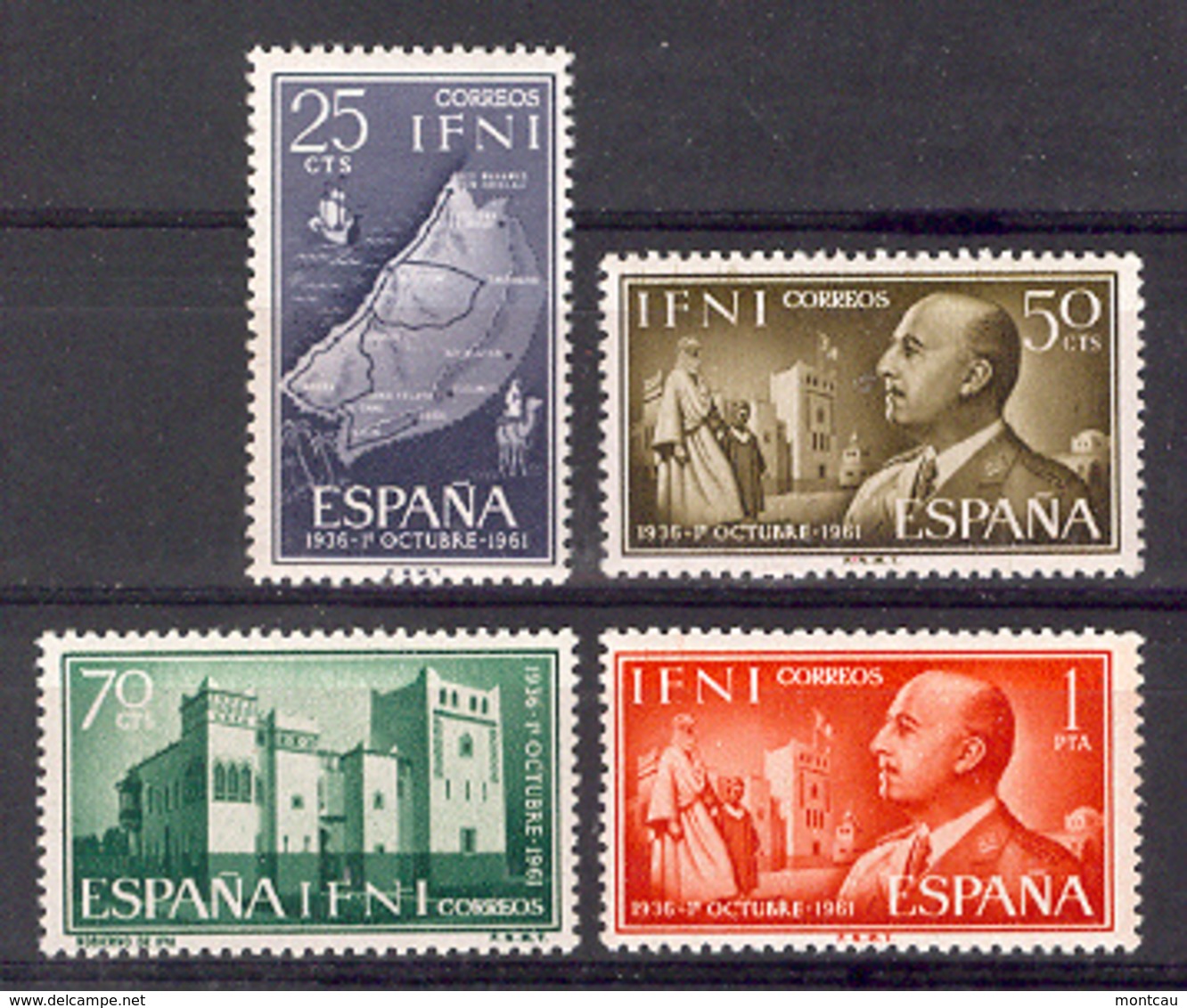 Ifni 1961 - XXV A. Franco Ed 179-82 (**) - Ifni