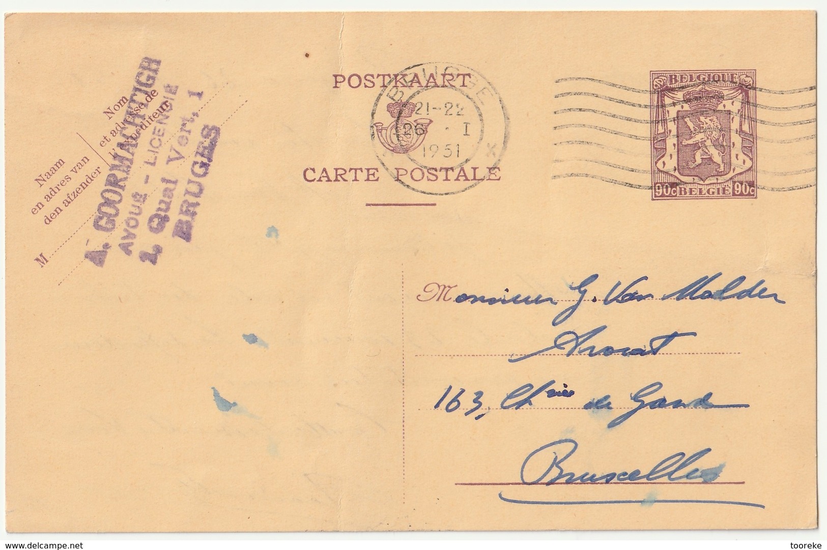 Brugge X  Pws 130A NF - Cartes Postales 1934-1951