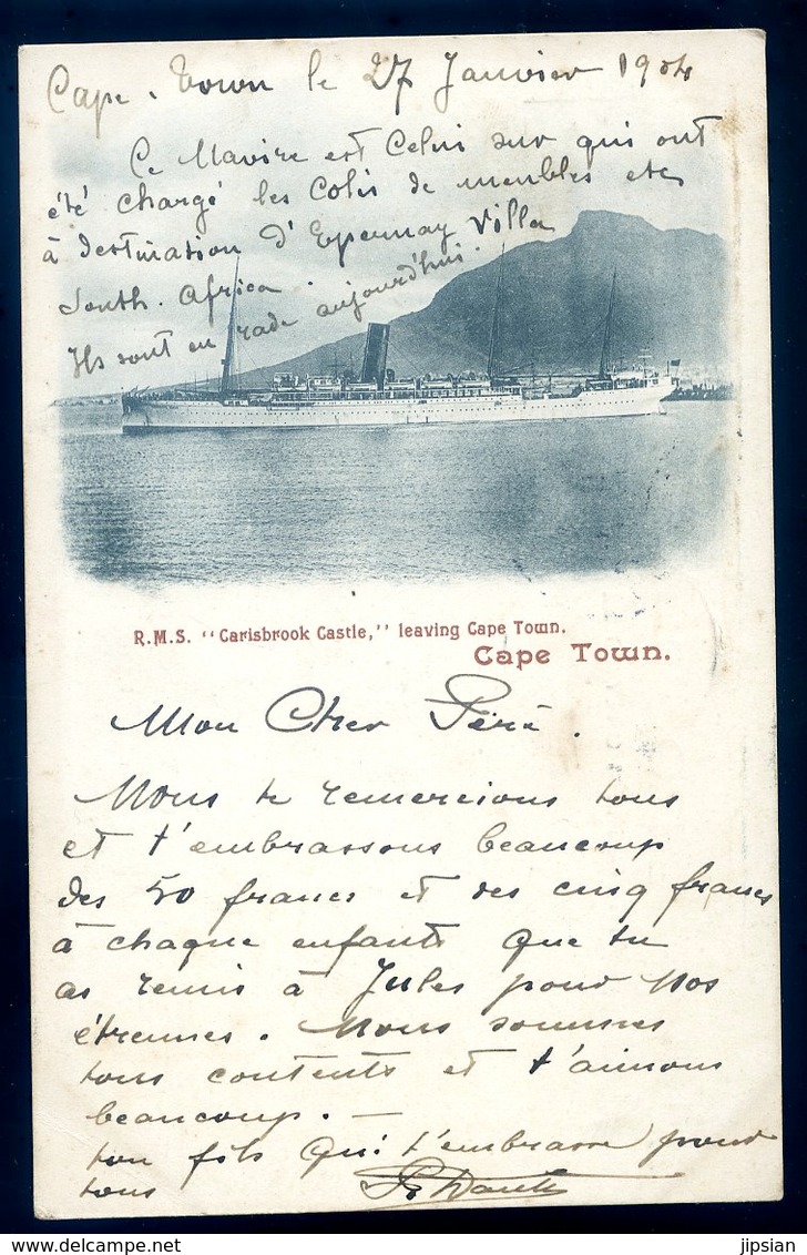 Cpa Afrique Du Sud South Africa -- R.M.S. Carisbrook Castle  Leaving  Cape Town  --- Cape Town    AFS2 - Afrique Du Sud