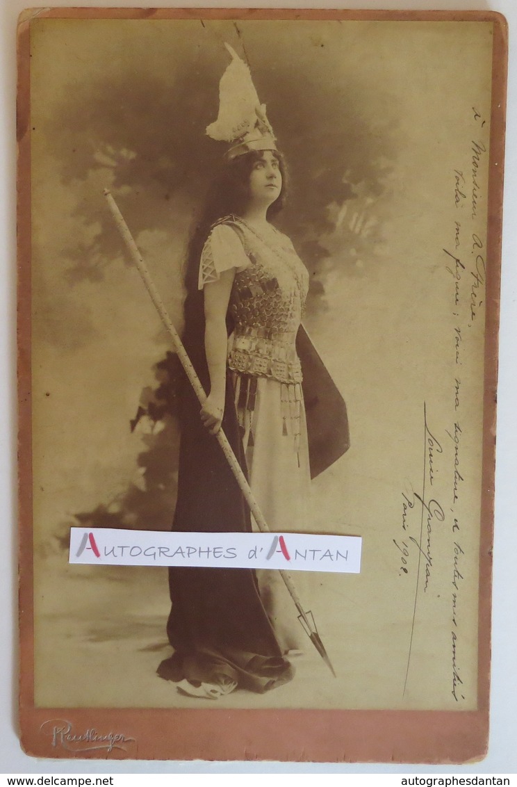 Louise GRANDJEAN Soprano - Photo Reutlinger -1902 Dédicace Autographe à A. Frère - Wagner Verdi - Photographie - Autres & Non Classés