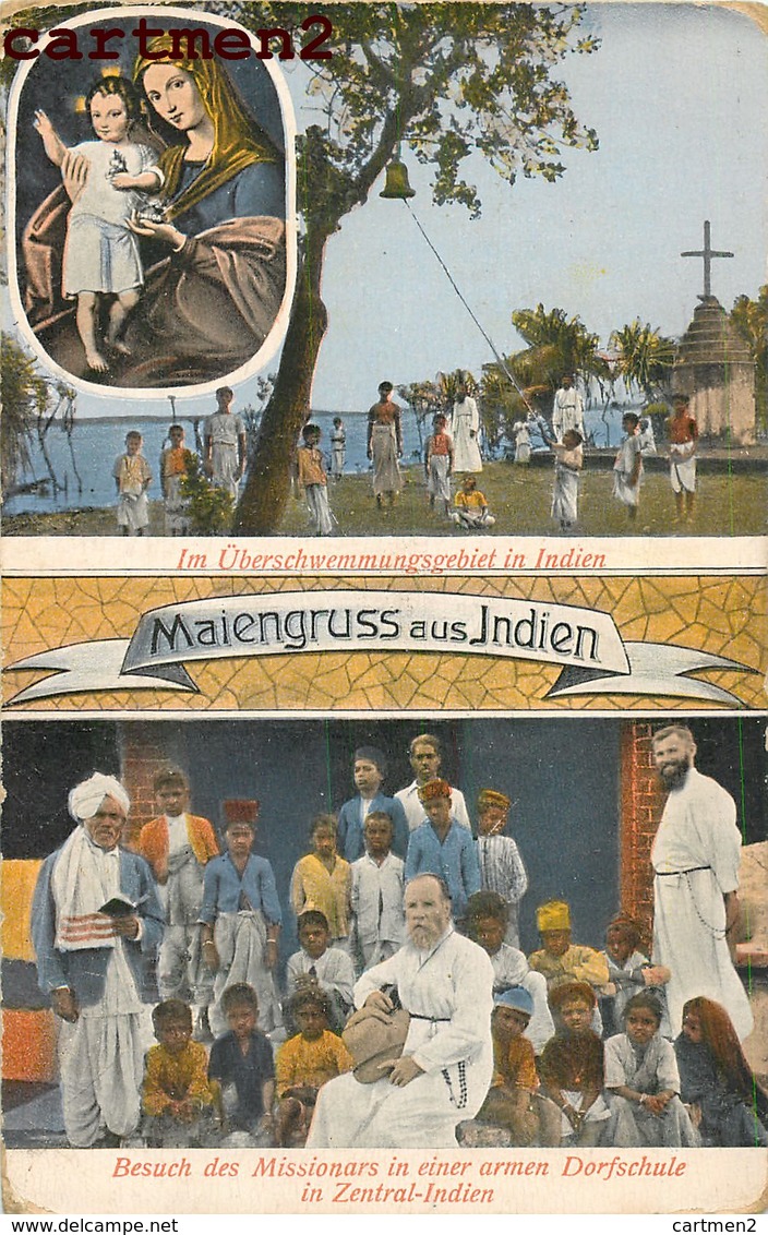 INDE INDIA MAIENGRUSS AUS INDIEN FETE RELIGION ZENTRAL-INDIEN MISSIONARS - Inde