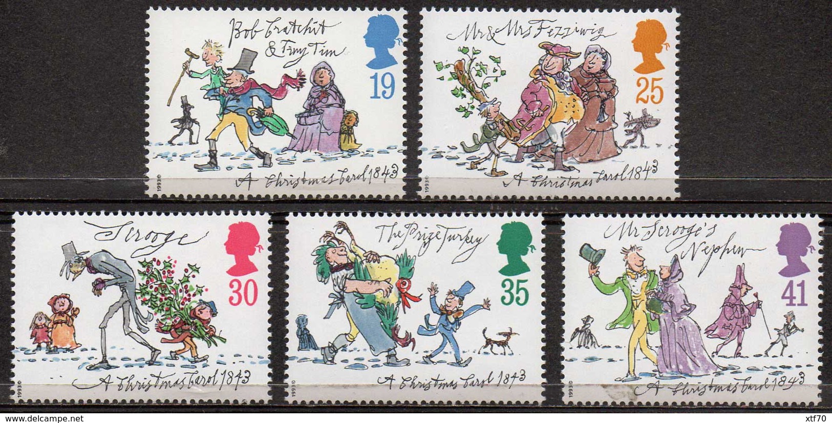 GREAT BRITAIN 1993 Christmas: "A Christmas Carol" - Unused Stamps