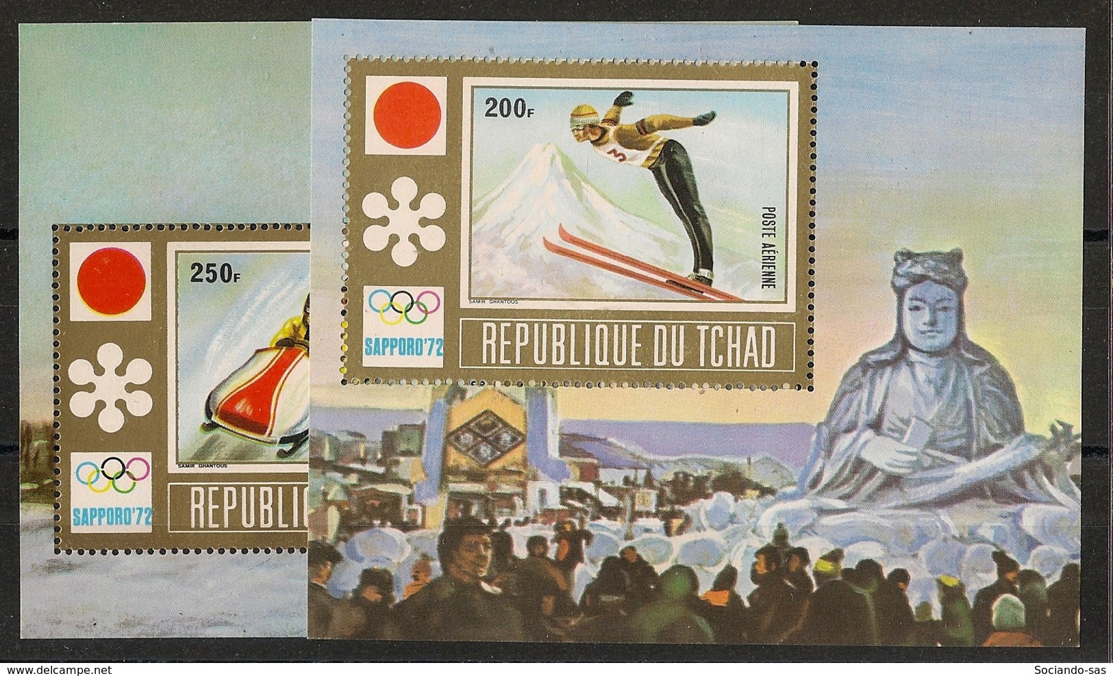 Tchad - 1972 - Bloc Feuillet BF N°Yv. 11 Et 12 - Olympics / Sapporo 72 - Neuf Luxe ** / MNH / Postfrisch - Invierno 1972: Sapporo