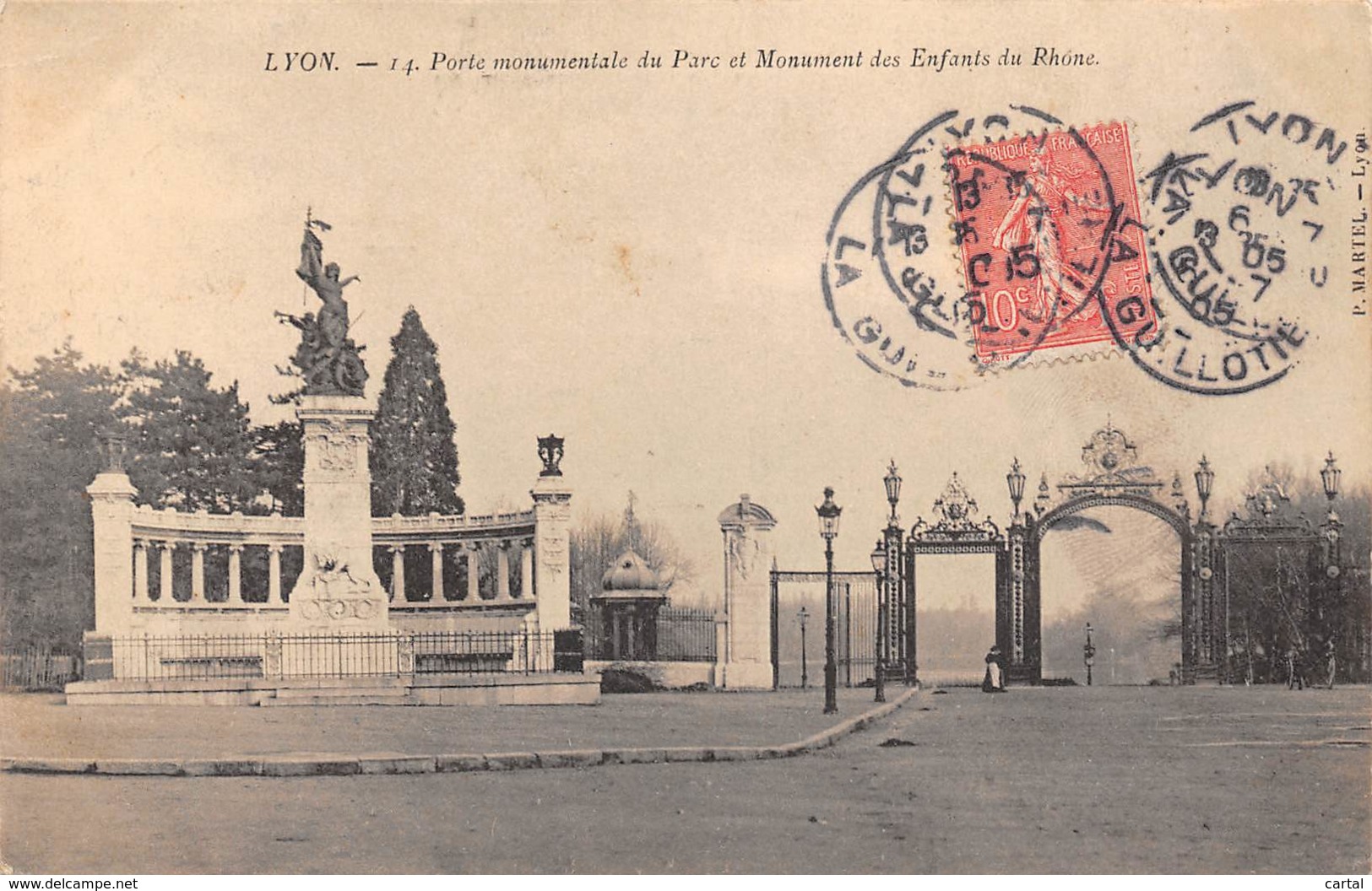 69 - LYON - Porte Monumentale Du Parc Et Monument Des Enfants Du Rhône - Autres & Non Classés