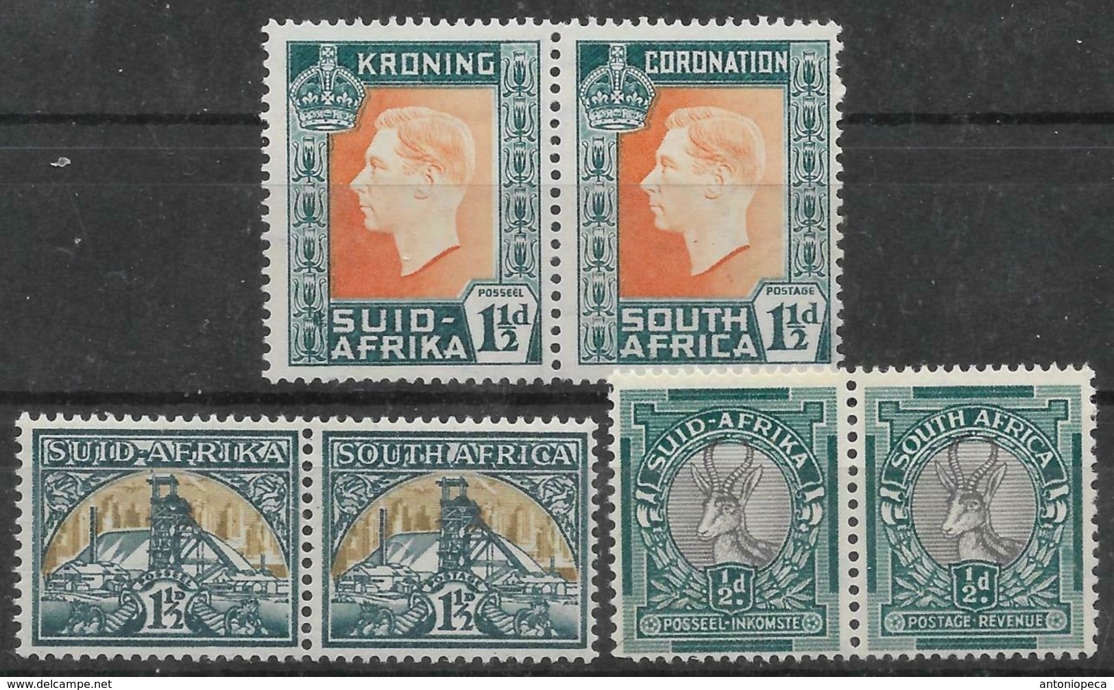 SOUTH WEST AFRICA 1937/47 3v In Pairs SG 87-114c-73a - Zuidwest-Afrika (1923-1990)