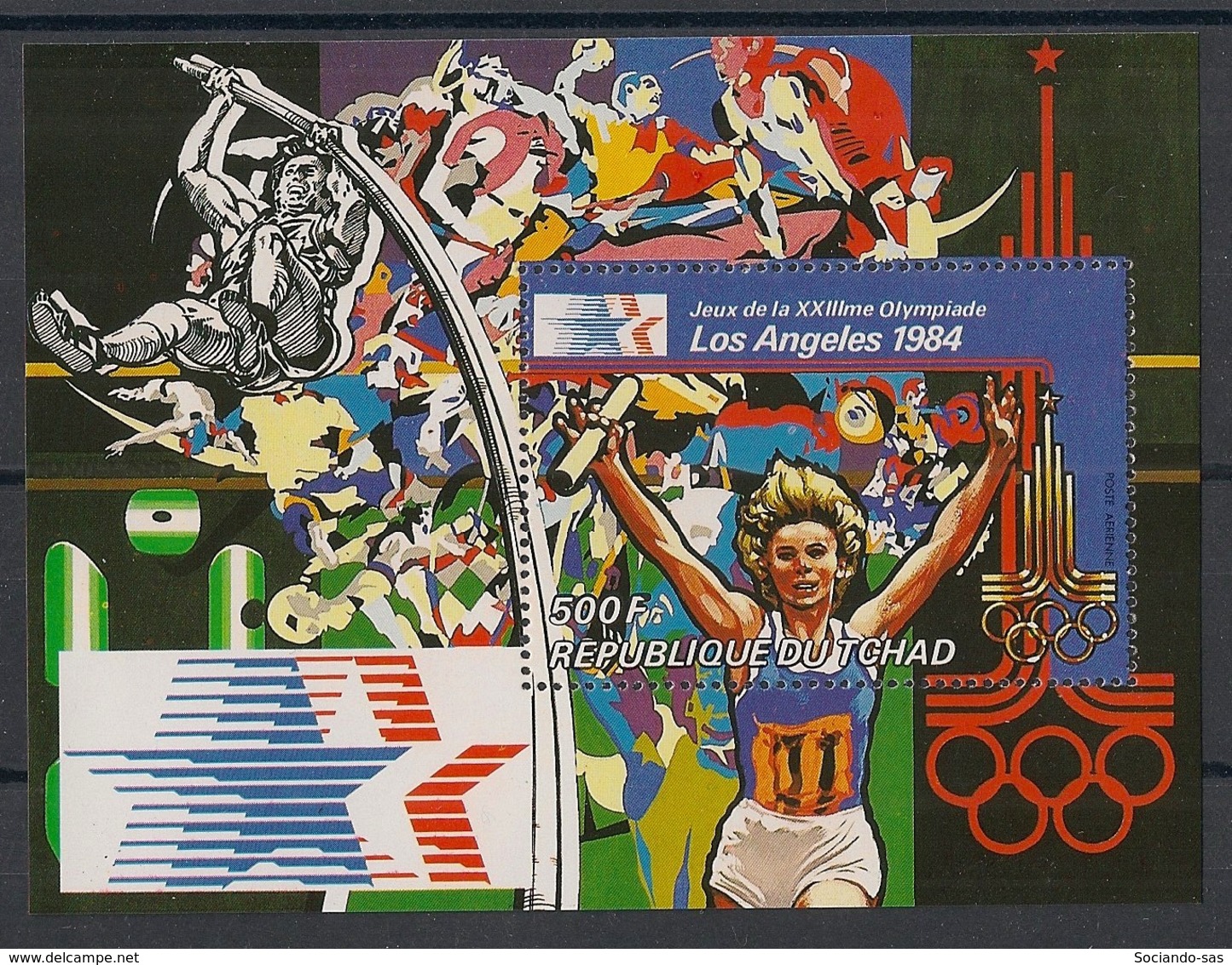 Tchad - 1982 - Bloc Feuillet BF N°Yv. 34 - Olympics / Los Angeles 84 - Neuf Luxe ** / MNH / Postfrisch - Estate 1984: Los Angeles