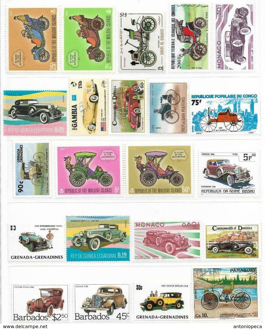 COLLEZIONE DI  41 VALORI MNH** STORIA DELL'AUTO - Automobili