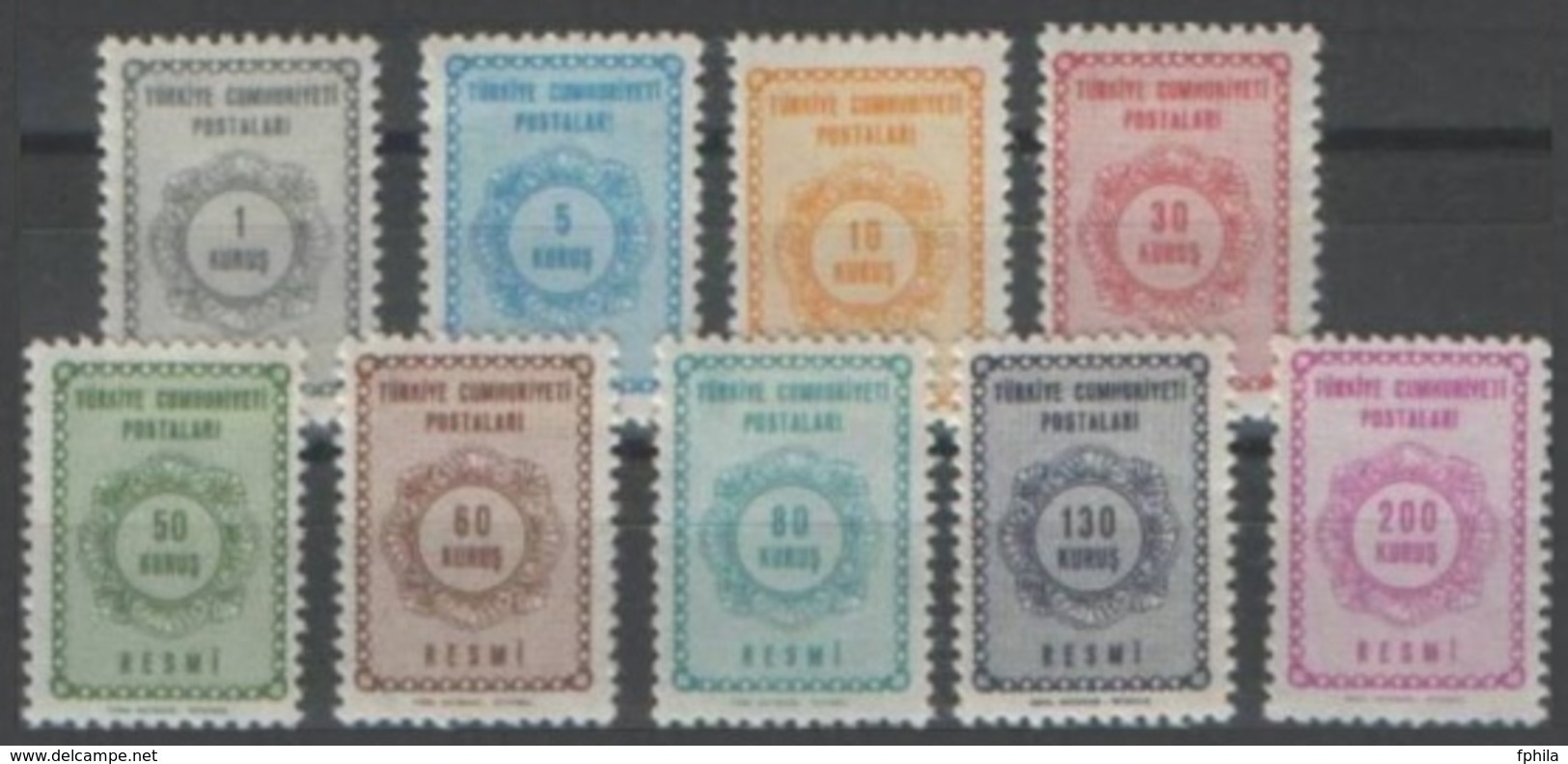 1964 TURKEY OFFICIAL STAMPS MNH ** - Timbres De Service