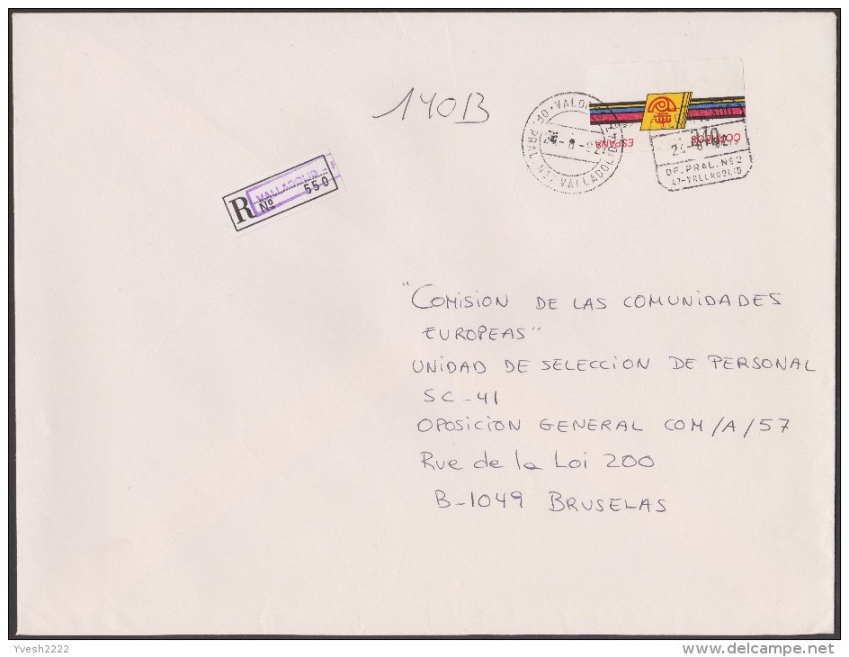 Espagne 1992 Michel ATM 4. Curiosité, Impression Renversée, 240 Pts. Lettre Recommandée De Valladolid - Errors & Oddities