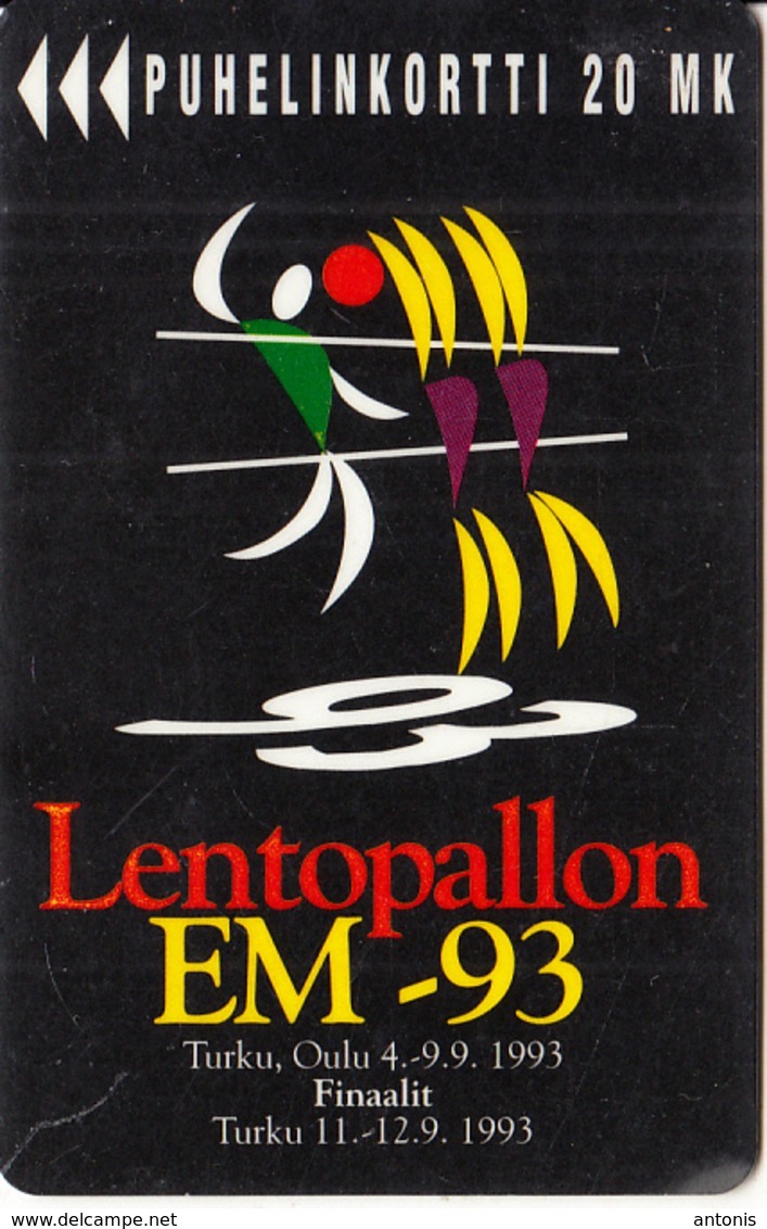 FINLAND - Lentopallon EM-93/Volleyball Championships, Turun Puhelin Telecard, Tirage 20000, Exp.date 12/94, Used - Finlande